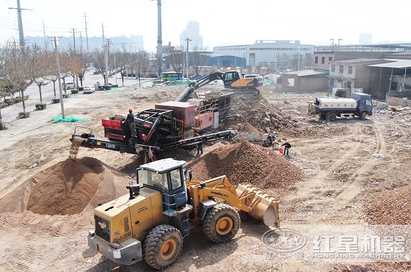 建筑垃圾破碎现场图片